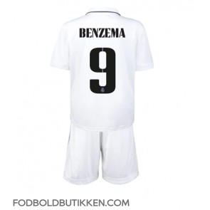 Real Madrid Karim Benzema #9 Hjemmebanetrøje Børn 2022-23 Kortærmet (+ Korte bukser)